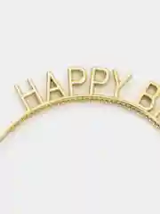 Золотой ободок для волос на рождения с надписью Happy Birthda /ободок праздничный