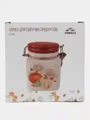 Банка для сыпучих продуктов 670 мл с клипсой, "Тыква"