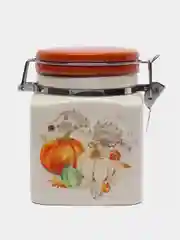 Банка для сыпучих продуктов 670 мл с клипсой, "Тыква"