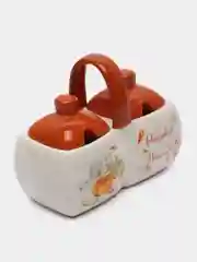 Банка двухсекционная, для специй, Тыква