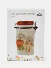 Банка для сыпучих продуктов 1100 мл, с клипсой "Тыква"