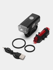 Велосипедный яркий фонарь перезаряжаемый, USB зарядка, 2 шт
