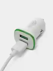Белый азу с кабелем Micro USB, 2.4А, 2USB, автомобильное зарядное устройство