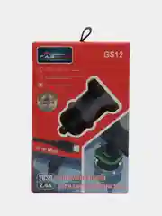 Черный азу с кабелем Micro USB, 2.4А, 2USB, автомобильное зарядное устройство