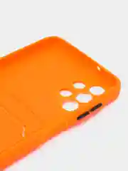 Оранжевый чехол силиконовый на Samsung Galaxy A13 4G (Самсунг Галакси А13), с защитой камеры