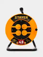 Силовой удлинитель на катушке STAYER М-325 ПВС 3х2.5 удлинитель электрический