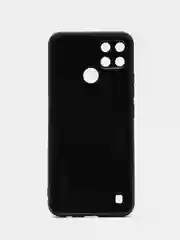 Черный чехол для Realme C21Y, C25Y (Реалми С21У, С25У), силиконовый, под карбон