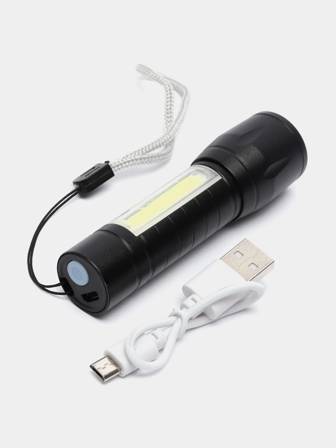 Ручной компактный фонарь от SimpleShop с регулировкой угла свечения, стробоскопом, USB