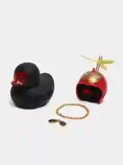 Коралловый игрушка "Утка в шлеме и очках", с пропеллером, в машину