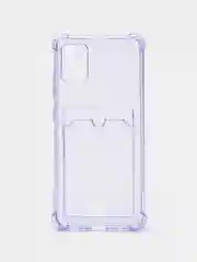 Лавандовый чехол для Samsung Galaxy A51, Самсунг Галакси А51, прозрачный, с карманом для карты