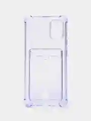Лавандовый чехол для Samsung Galaxy A51, Самсунг Галакси А51, прозрачный, с карманом для карты