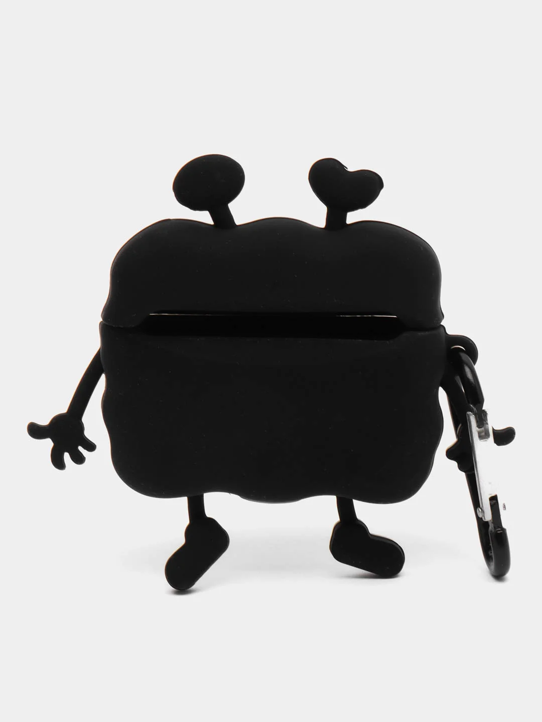 Черный 3d чехол для наушников AirPods Pro/Pro 2, с карабином, силиконовый
