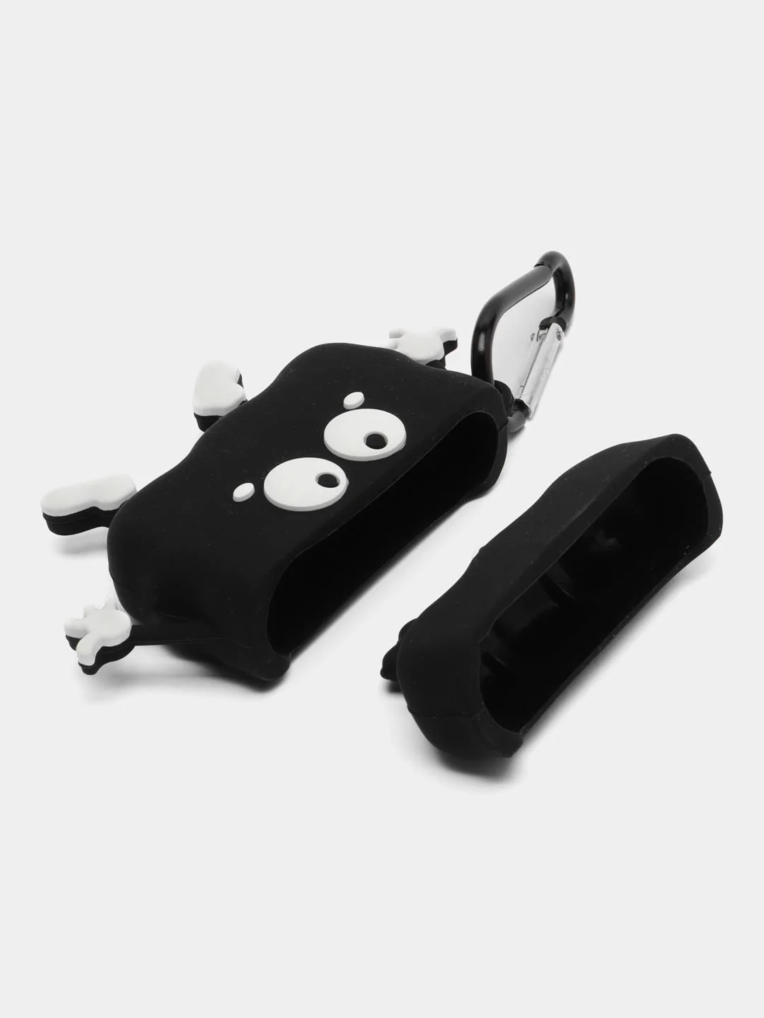 Черный 3d чехол для наушников AirPods Pro/Pro 2, с карабином, силиконовый