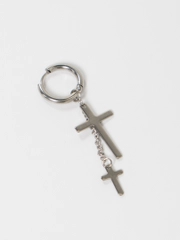 Серьги кресты двойные,серьги женские, мужские  из нержавеющей стали бижутерия, 1 шт