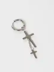 Серьги кресты двойные,серьги женские, мужские  из нержавеющей стали бижутерия, 1 шт
