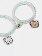 Синий парные браслеты на магнитах Куроми и Мелоди / Kuromi Melody
