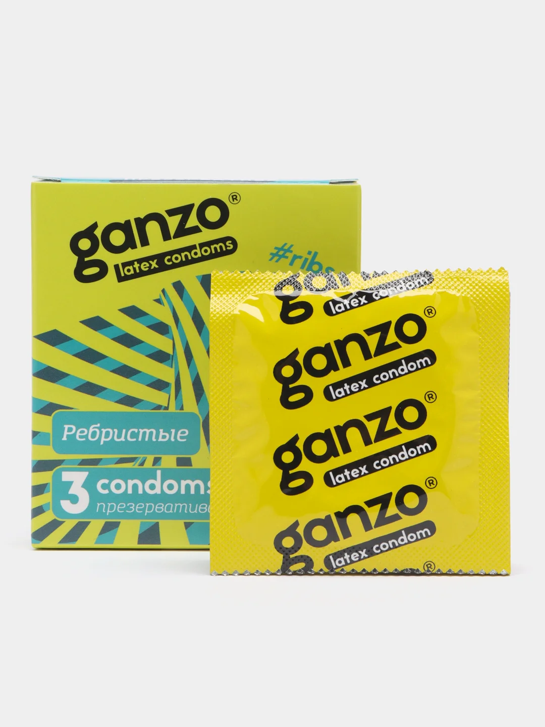 Голубой презервативы Ganzo, по 3 шт