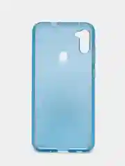 Голубой чехол силиконовый для Samsung Galaxy A11 накладка, плотный бампер Cover Araree