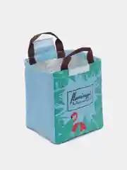 Голубой мини-шоппер, термосумка, водонепроницаемая, для пикника, на липучке