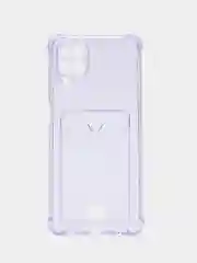 Лавандовый чехол для Samsung Galaxy A12 / M12, Самсунг Галакси А12 / М12 прозрачный, с карманом для карты