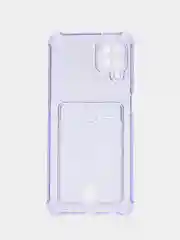 Лавандовый чехол для Samsung Galaxy A12 / M12, Самсунг Галакси А12 / М12 прозрачный, с карманом для карты