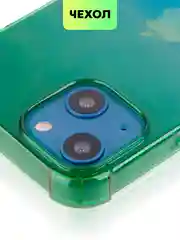 Зеленый противоударный чехол BROSCORP для Apple iPhone 13 mini силиконовый с усиленными углами