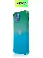 Зеленый противоударный чехол BROSCORP для Apple iPhone 13 mini силиконовый с усиленными углами