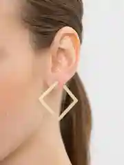 Сережки женские "Золотой квадрат", геометрия
