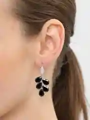 Черный крупные серьги вечерние, серьги с крупным камнем Xuping