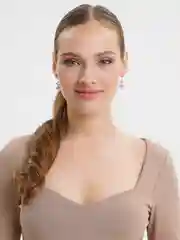 Розовый серьги с подвеской Яблочко