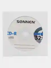 Диски CD-R (сд) для записи фото, музыки Sonnen, 700 Mb, 52x, бумажный конверт, 512573