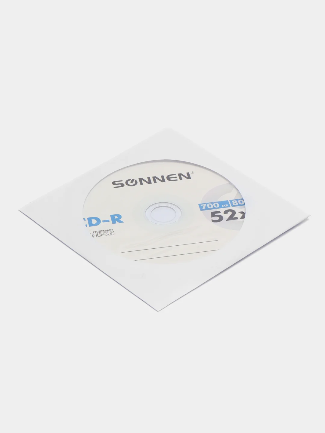 Диски CD-R (сд) для записи фото, музыки Sonnen, 700 Mb, 52x, бумажный конверт, 512573