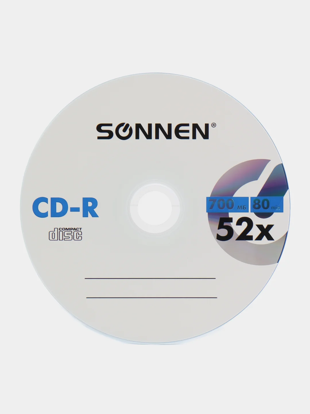Диски CD-R (сд) для записи фото, музыки Sonnen, 700 Mb, 52x, бумажный конверт, 512573
