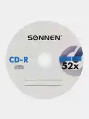 Диски CD-R (сд) для записи фото, музыки Sonnen, 700 Mb, 52x, бумажный конверт, 512573