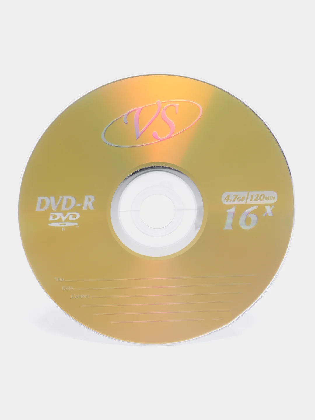 Диски DVD-R (двд) для записи Vs, 4,7 Gb, 16x, Slim Case, 1 штука, Vsdvdrsl01, 511550