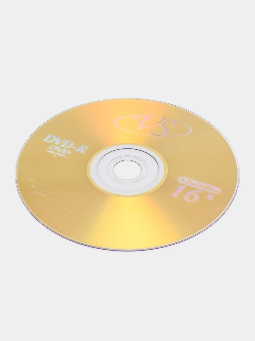Диски DVD-R (двд) для записи Vs, 4,7 Gb, 16x, Slim Case, 1 штука, Vsdvdrsl01, 511550