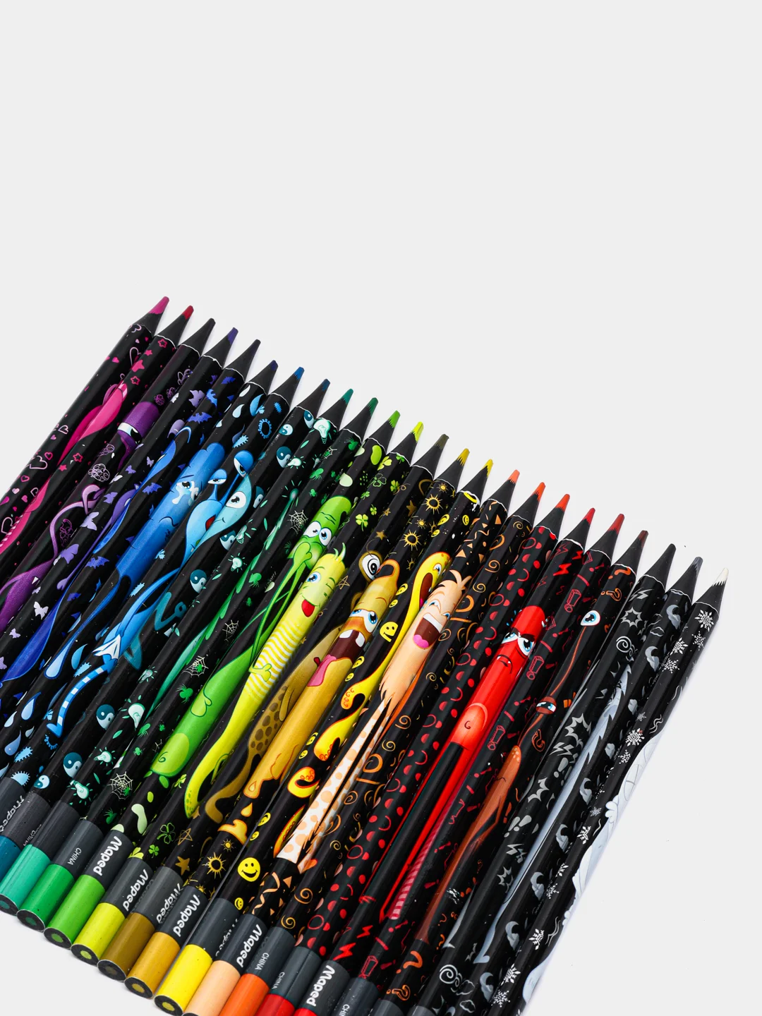 Карандаши цветные для рисования мягкие Maped Color Peps Black Monster, 24 цвета, 181987