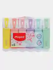 Маркер-текстовыделитель, для выделения текста, Maped 6 штук, линия 1-5 мм, 742558