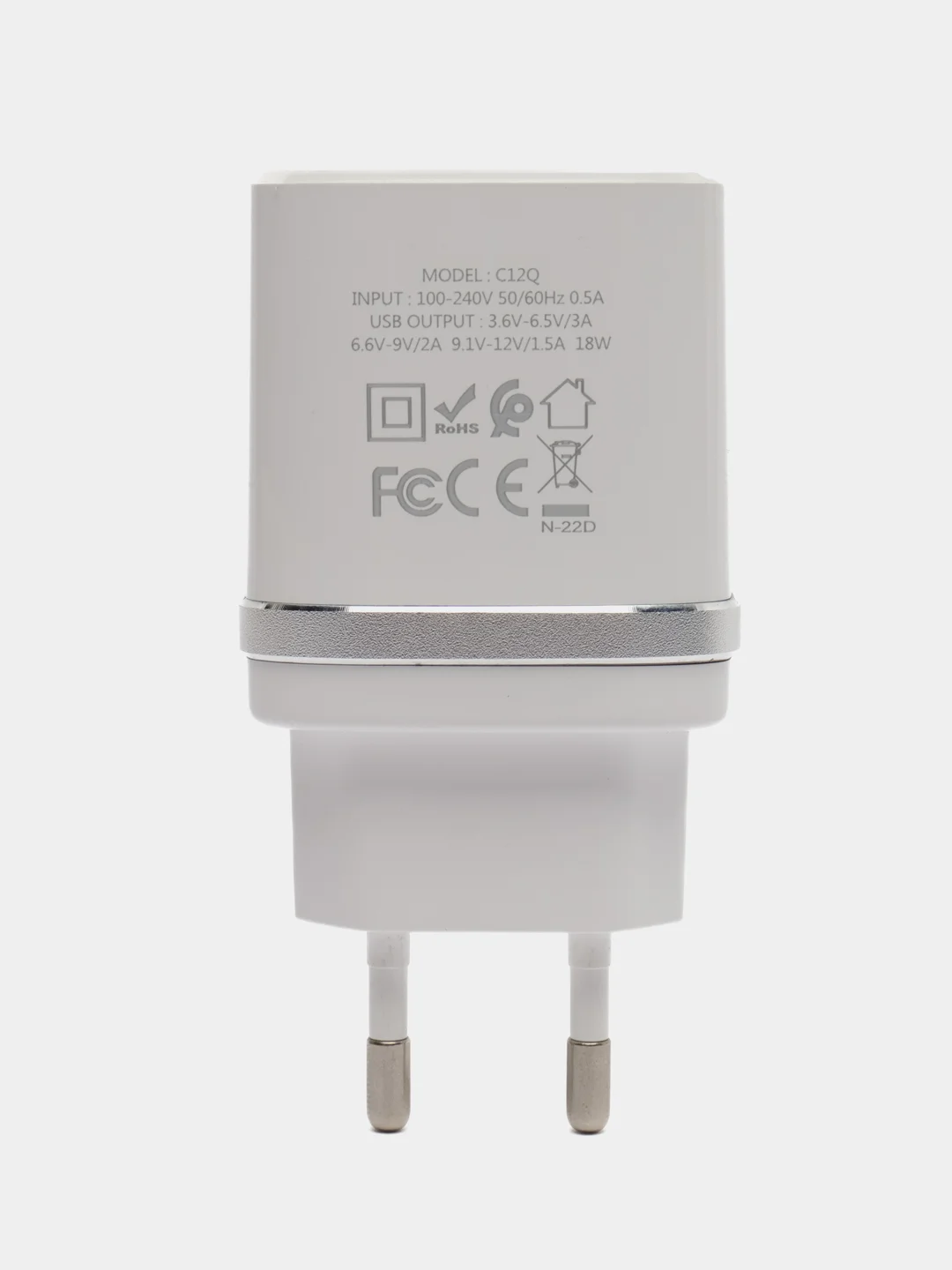 Белый сетевое зарядное устройство Hoco C12Q  + кабель micro USB Быстрая зарядка Quick Charge 3.0