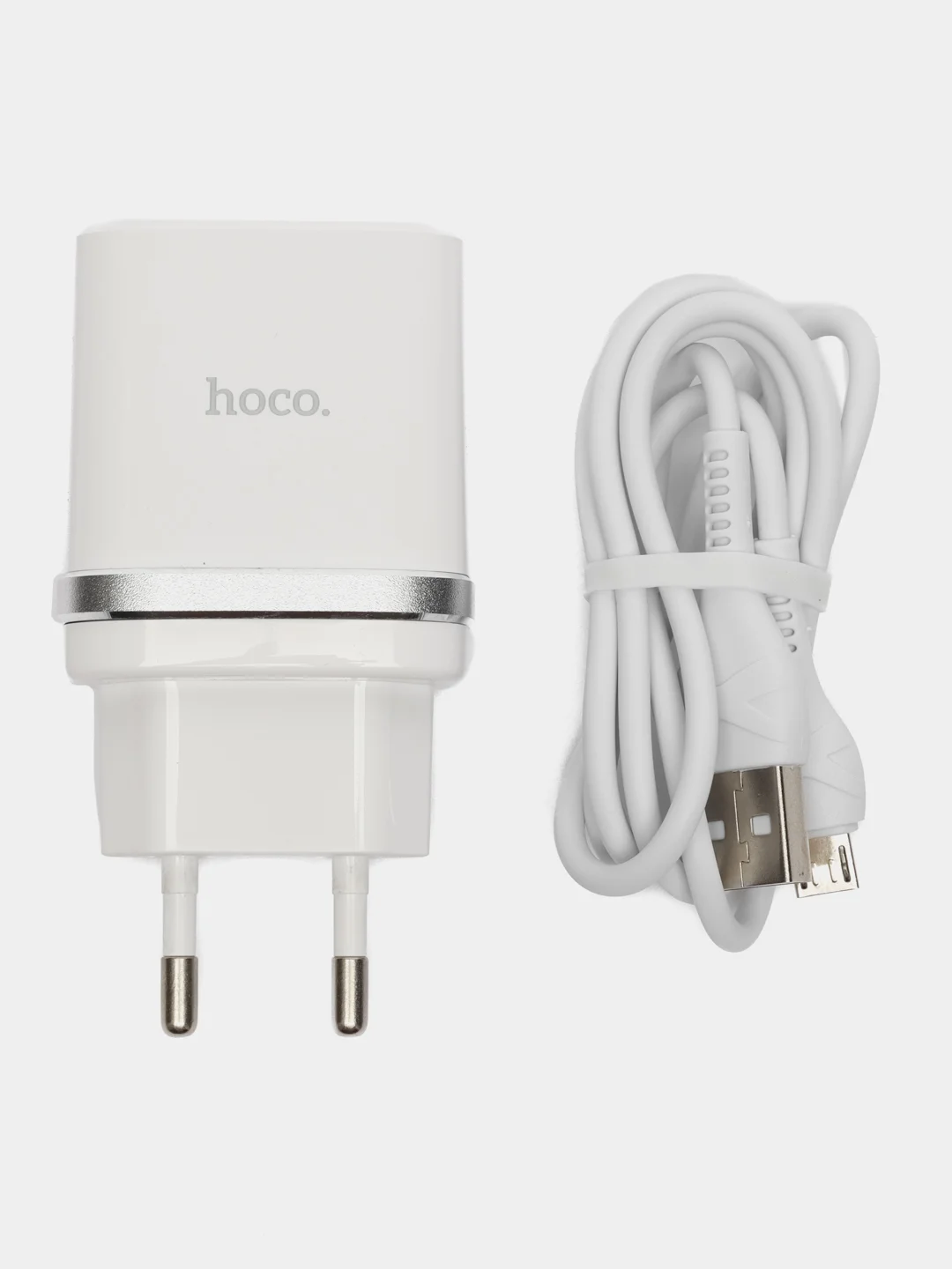 Белый сетевое зарядное устройство Hoco C12Q  + кабель micro USB Быстрая зарядка Quick Charge 3.0