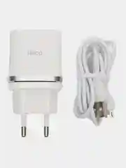 Белый сетевое зарядное устройство Hoco C12Q  + кабель micro USB Быстрая зарядка Quick Charge 3.0