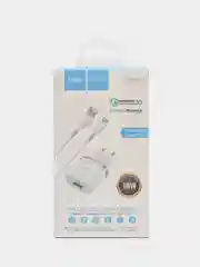 Белый сетевое зарядное устройство Hoco C12Q  + кабель micro USB Быстрая зарядка Quick Charge 3.0