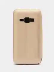 Бордовый чехол-книжка для Samsung Galaxy J1 (2016), Самсунг J1, экокожа