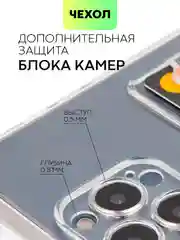 Противоударный чехол BROSCORP для Apple iPhone 13 Pro Max силиконовый с кармашком
