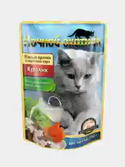 Влажный корм для кошек Ночной охотник, Кролик в сметанном соусе, 24 х 100 г