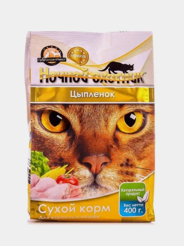 Сухой корм Ночной охотник для кошек "Цыпленок", 400 г
