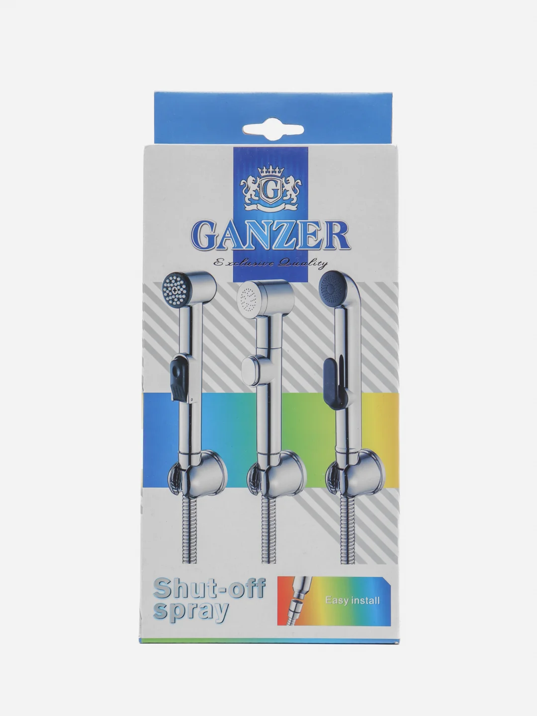 Ganzer набор для гигиенического душа (лейка, шланг, кронштейн) хром