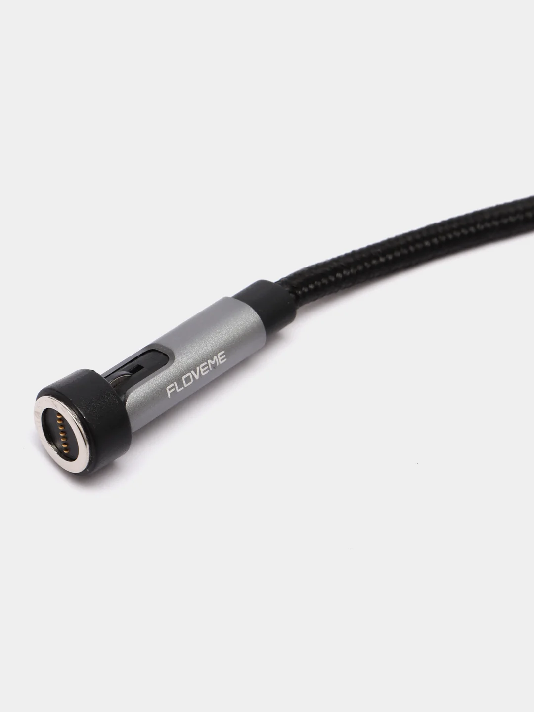 Черный магнитный кабель с быстрой зарядкой 3А Floveme разъемы, Micro-USB / Type-C /Lightning
