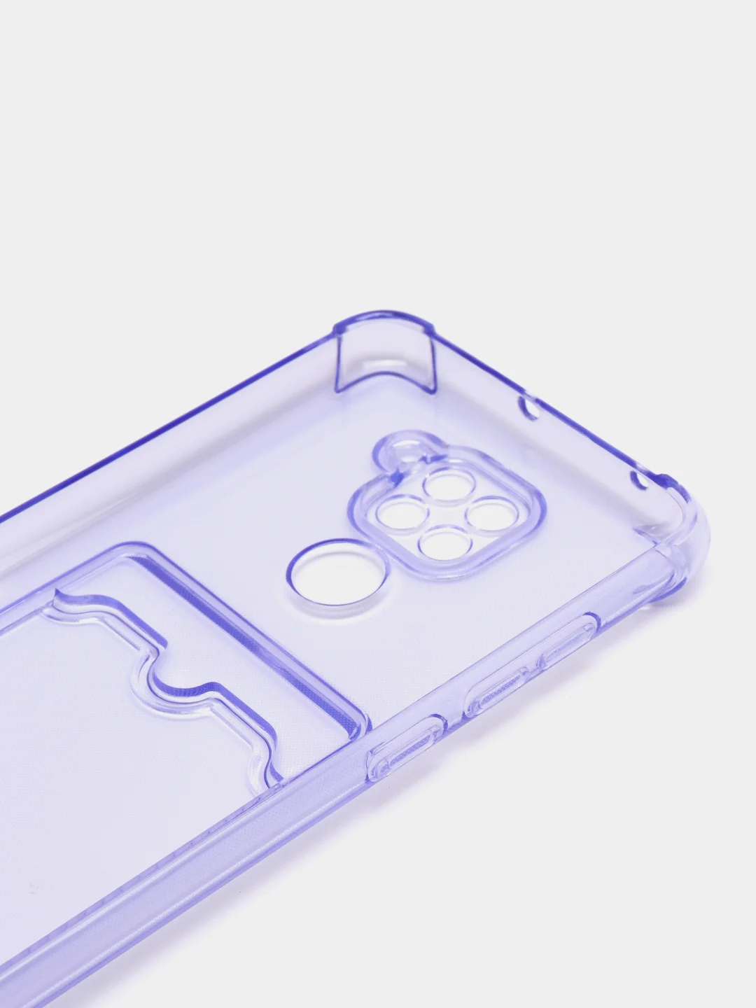 Лавандовый чехол для Xiaomi Redmi Note 9, Сяоми Редми Нот 9 прозрачный, с карманом для карты
