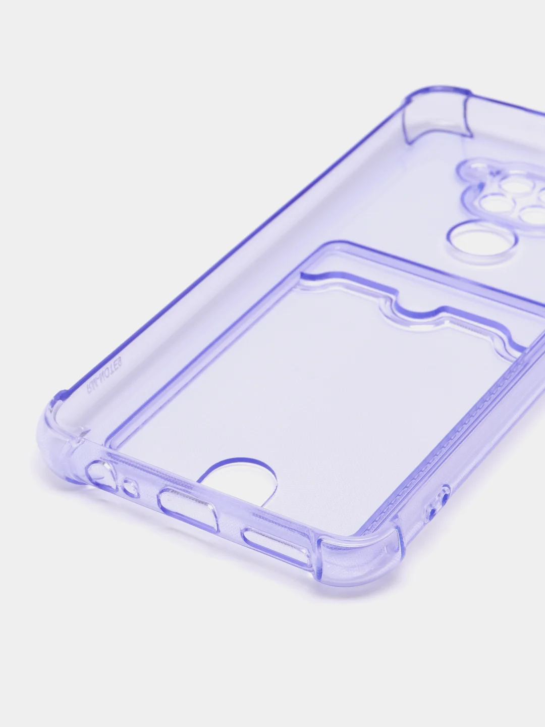 Лавандовый чехол для Xiaomi Redmi Note 9, Сяоми Редми Нот 9 прозрачный, с карманом для карты